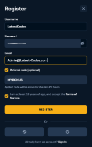 how to activate promo code rain.gg